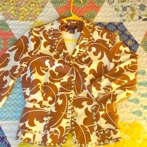 Embellished toffee and cream colored jacket